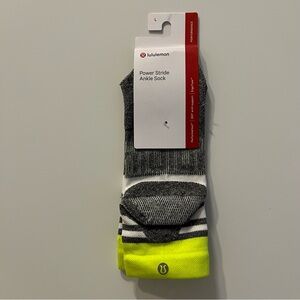 lululemon athletica Gray and Neon Yellow Ankle Socks